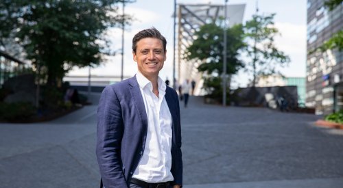 Portrett av Lars-Erik Eriksen, leder for pensjon i Storebrand, i Oslo sentrum.